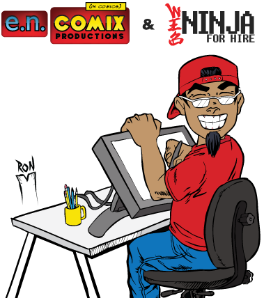 encomix productions and webninja for hire footer logo