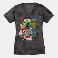 Ladies CamoHex V Neck Tee Thumbnail