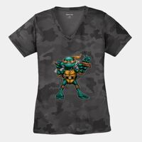 Ladies CamoHex V Neck Tee Thumbnail