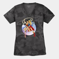 Ladies CamoHex V Neck Tee Thumbnail