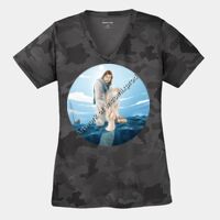 Ladies CamoHex V Neck Tee Thumbnail